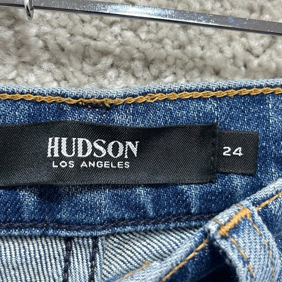 Hudson Jeans Women's 24 Blue Distressed Holly Straight Leg Mid Rise‎ 5-Pocket - Picture 5 of 16
